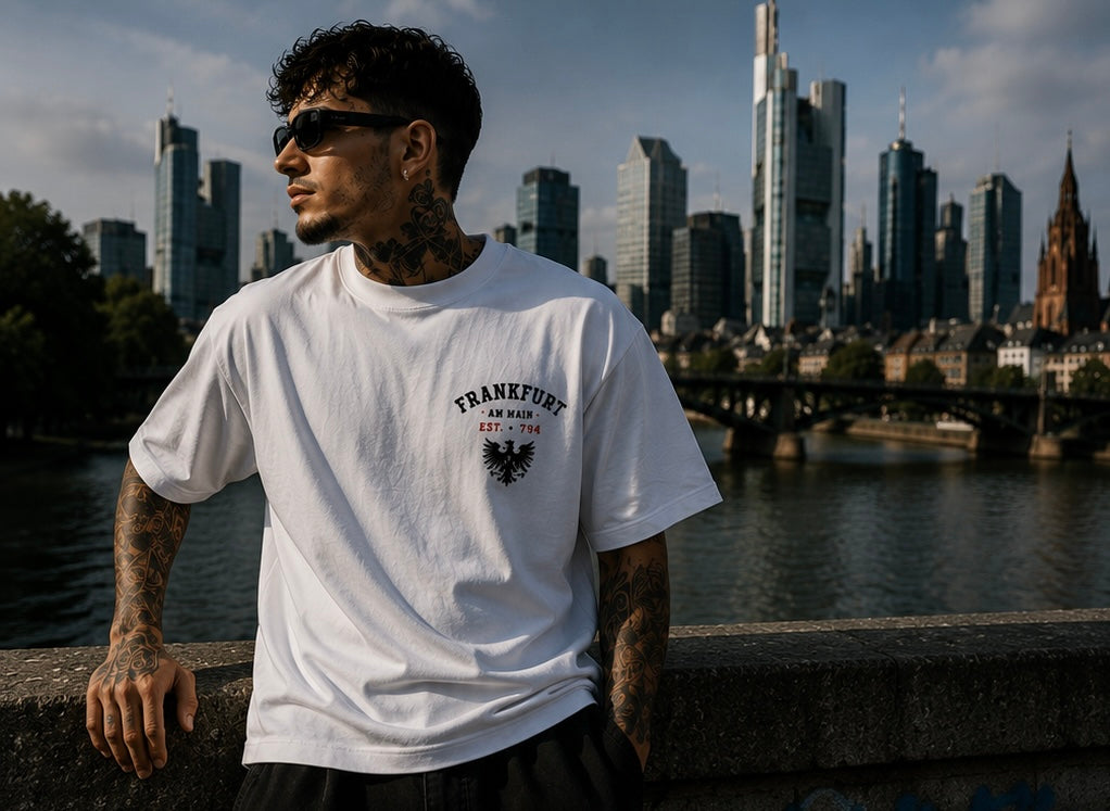 FRANKFURT AM MAIN Oversize T-Shirt Weiß – German Streetwear Edition