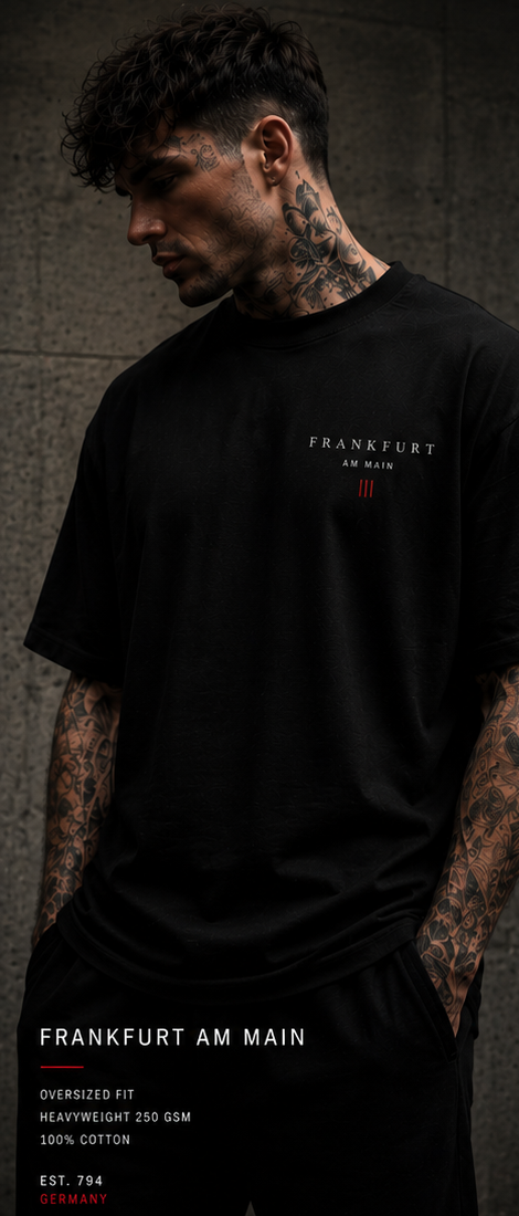 Frankfurt am Main Oversized T-Shirt – Black Edition